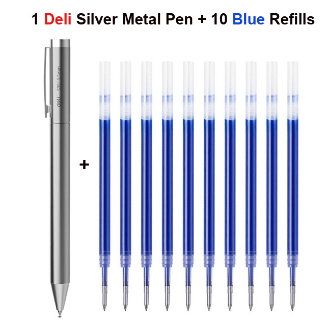 

Deli Metal Gel Pen Rollerball Caneta Ballpoint 0.5MM Signing Pens for Office Students Business Stationary School Supplies