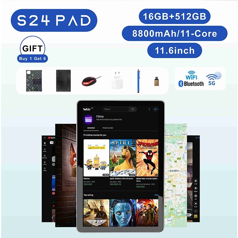 [COD] Ready Stock X-PRIME 2024 Tablet Murah 5G Baru Pad PC4-S24 10.1inch 16GB+512GB Tablet baru Tabl