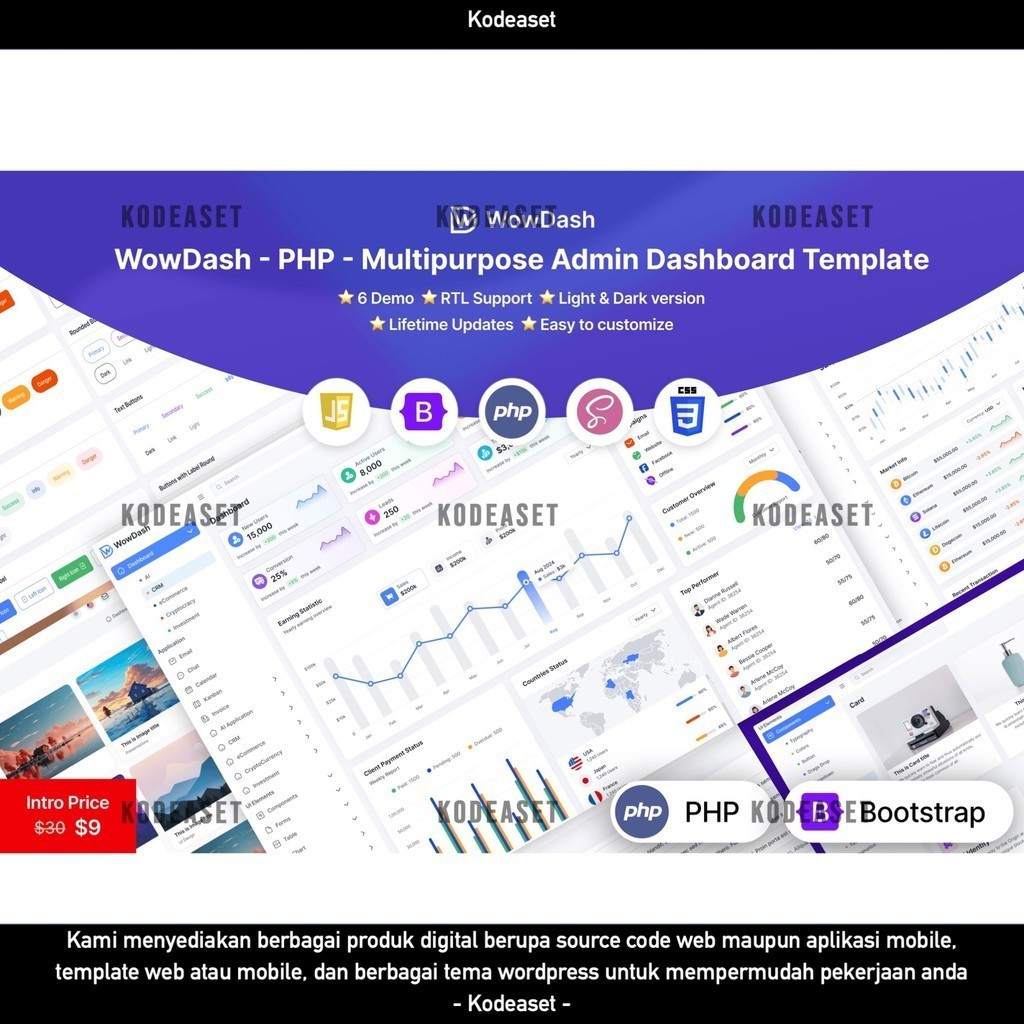 WEB TEMPLATE WOWDASH - PHP - MULTIPURPOSE ADMIN DASHBOARD D2058 KODEASET