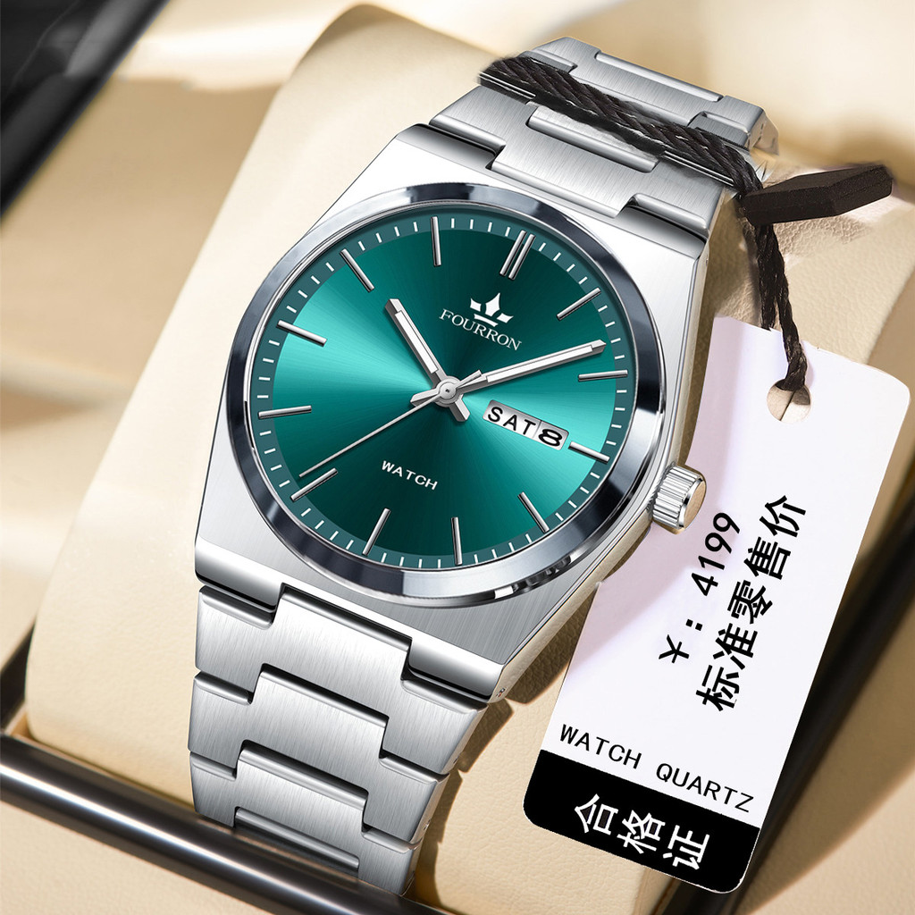 

Jam Tangan Pria Stainless Steel Gesper Kupu-Kupu Sederhana Kalender Ganda Non-Mekanis Multifungsi Tahan Air