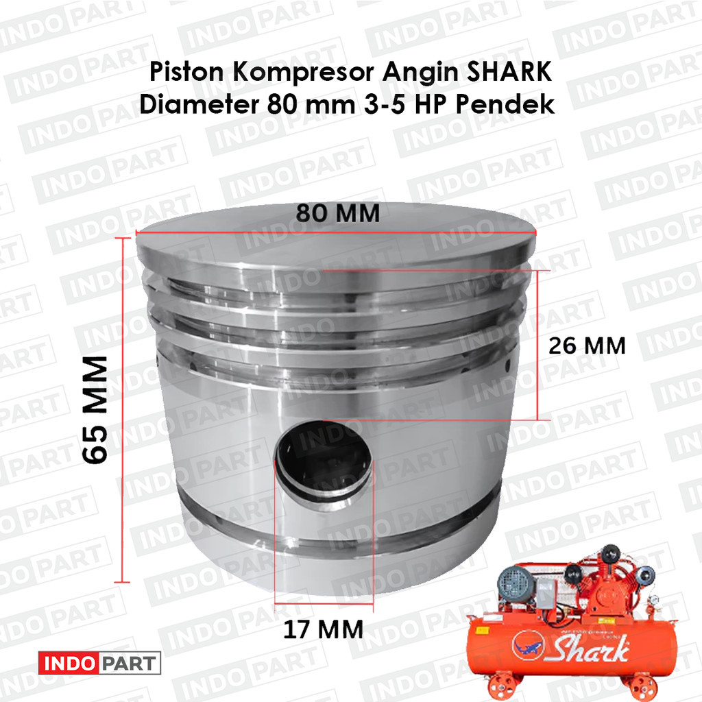 Piston Kompresor 80 x 65 mm Seher Mesin Kompresor Angin 3 - 5 HP