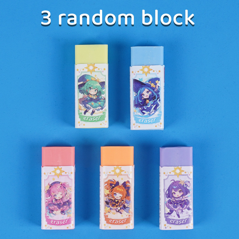 

1/3/6 Cute Colored Erasers, Erased Clean, with Few Eraser Fragments, Suitable for Students to Use Daily at School