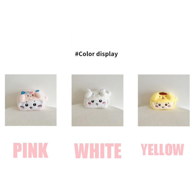 

iikawa Pencil Case Ins Style Cute Plush Bag for Teenage Students Holding Makeup Bag Zipper Pen Bag ildren's Gift Girl Gift