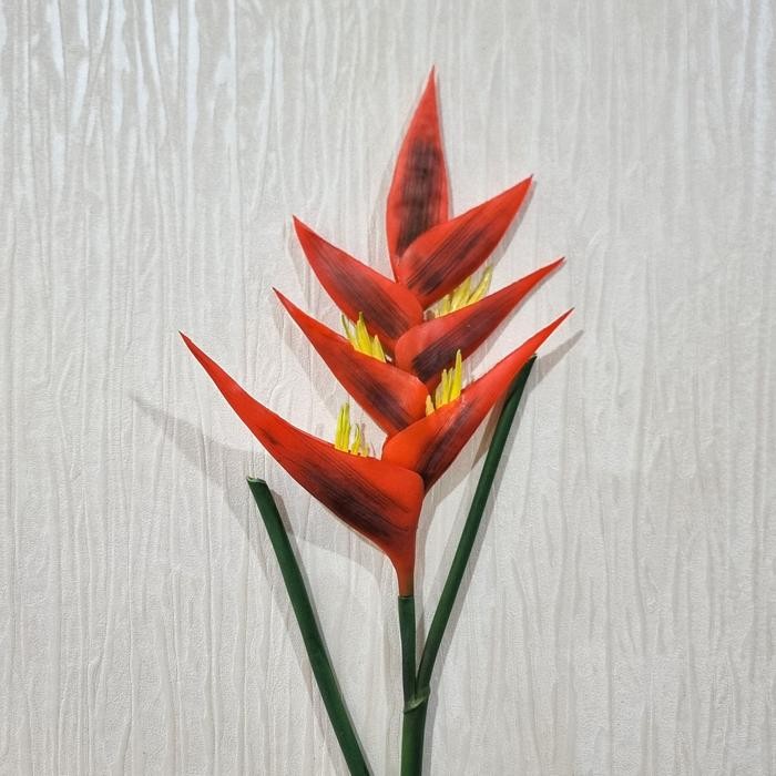 Bunga Tanaman Heliconia Artificial - Merah