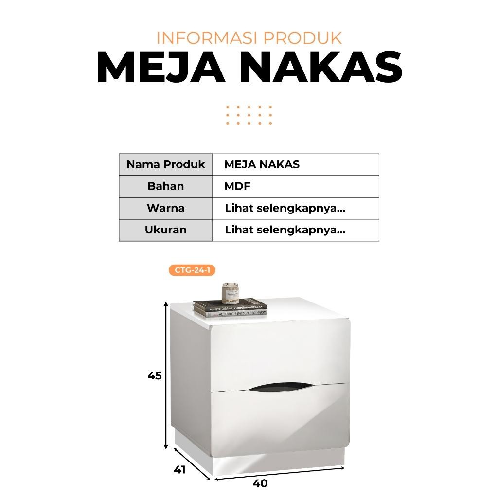 Murmer_Asix Meja Kamar Aesthetic Nakas Meja Kamar Tidur Meja Laci Kamar Tidur Bahan Kayu Laci