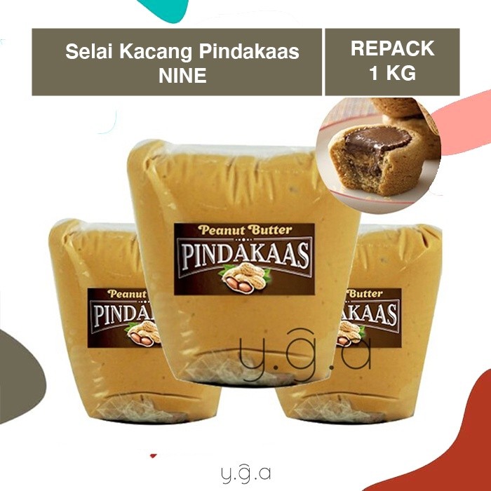 

Terlaris Selai Kacang Pindakaas The Nine (REPACK) 1KG / Pindekas / Peanut Butter Jam