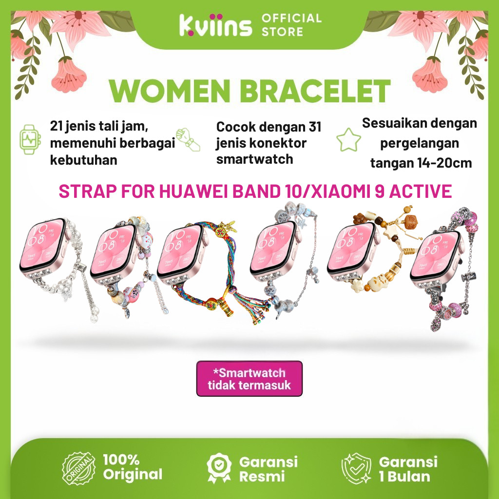 Kviins Strap Watch Huawei Band 10,  Xiaomi 9 Active，Samsung Fit 3 & iWatch Strap Huawei Band 10/9/8,