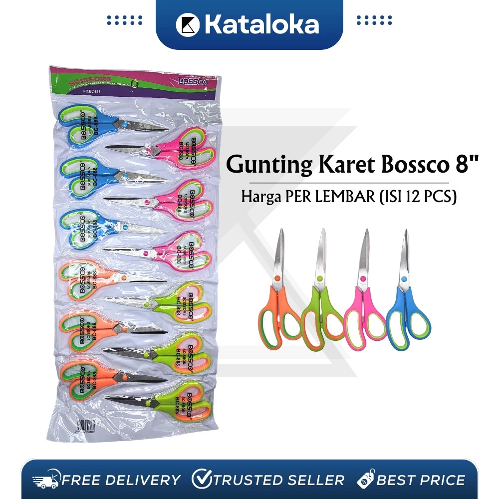 

KATALOKA Gunting Scissors BOSSCO BC-888 1 Lembar (12 Pcs)