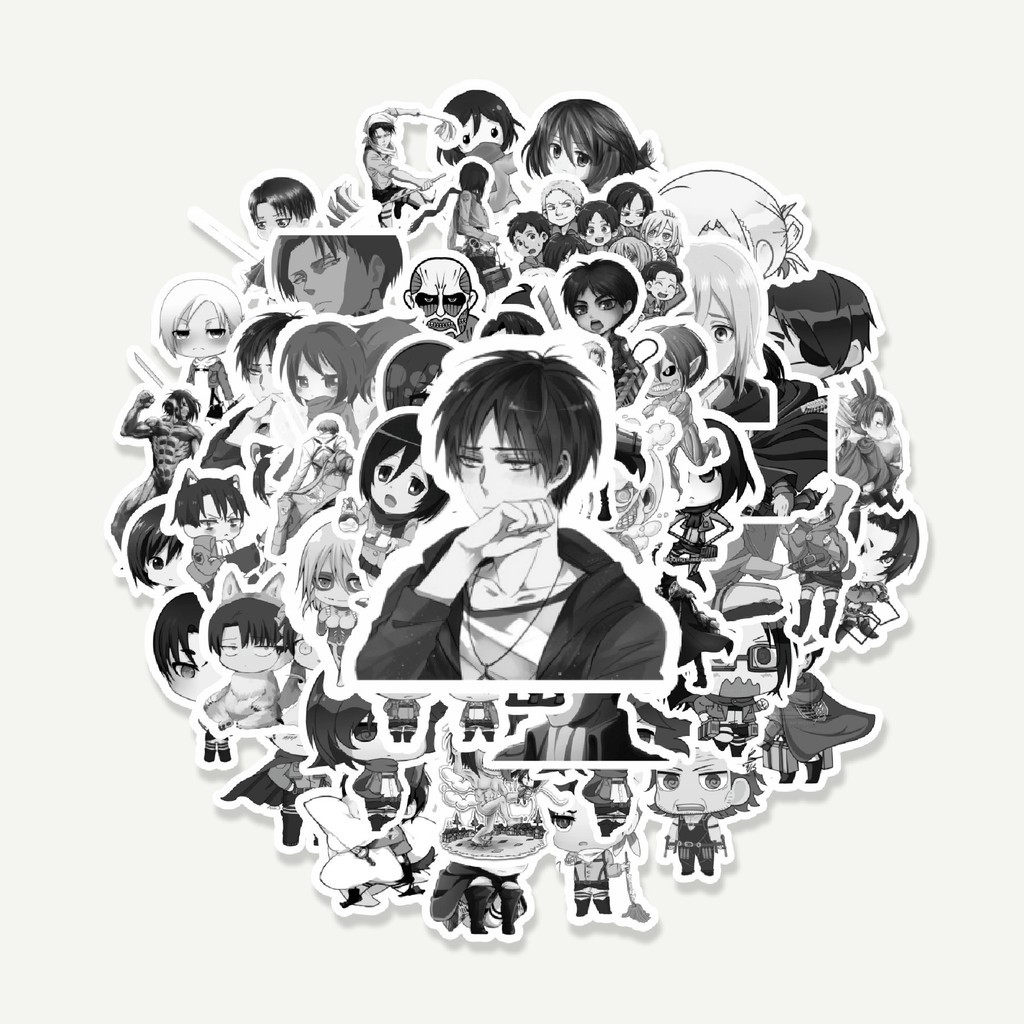 

Sticker Pack Stiker Anime ATTACK ON TITAN BNW | Sticker TUMBLR | Stiker LAPTOP KOPER HELM