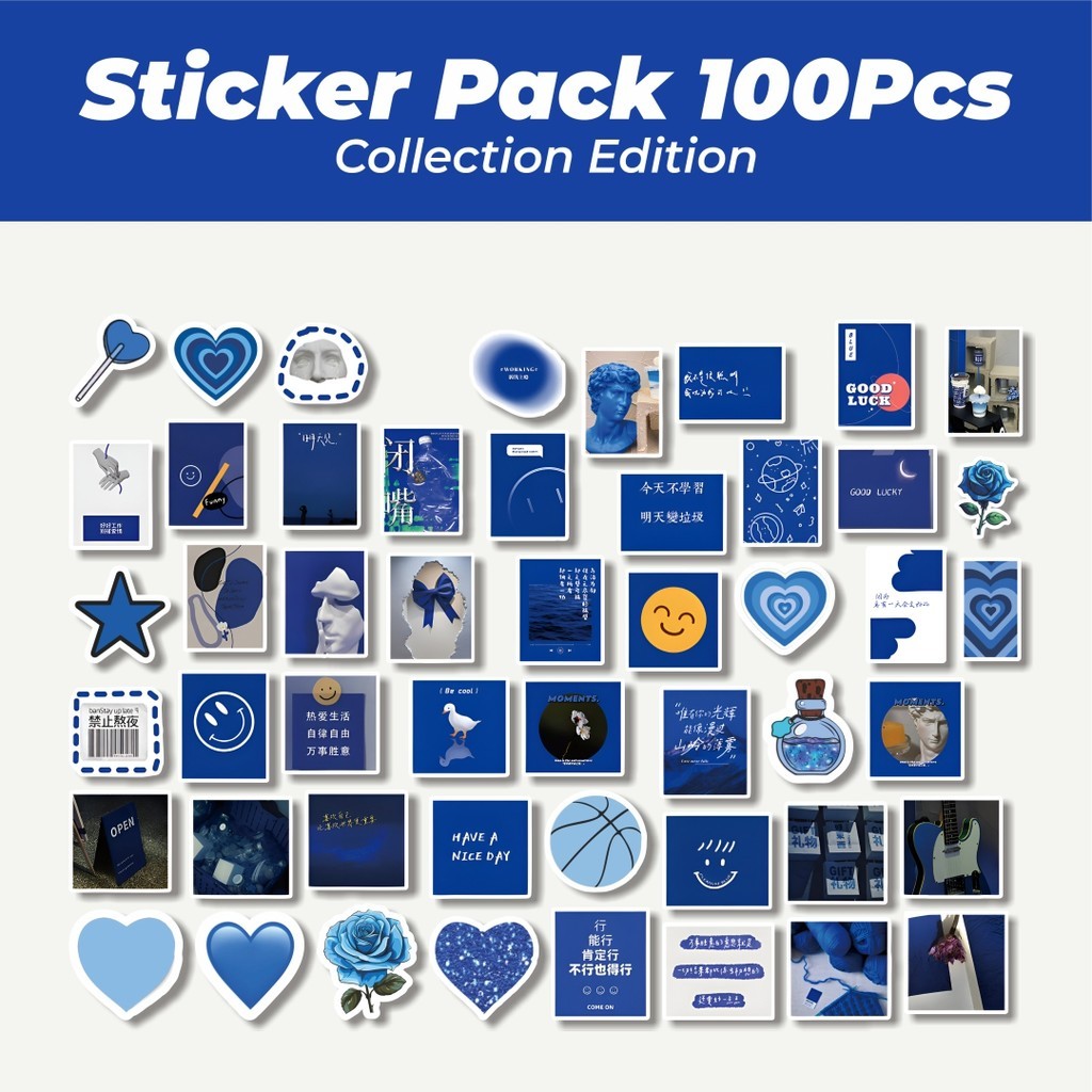 

Hot Stiker INS Cute Blue [Biru Lucu] Lucu Anti Air Stikers Berperekat Waterproof Sticker Decal Buat Motor Helm Buku Journal Koper Casing HP Laptop Botol Minum