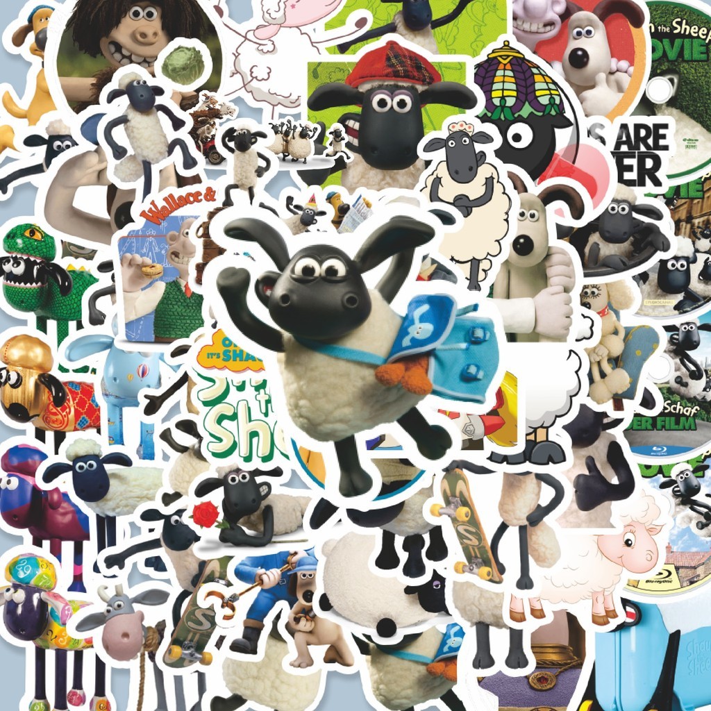 

100PCS Lucu Stiker Kartun Shaun The Sheep Stiker Aesthetic Stiker Anti Air Stikers Berperekat Waterproof sticker decal buat Motor Helm Buku Journal Koper Casing HP Laptop Botol Minum Hadiah anak