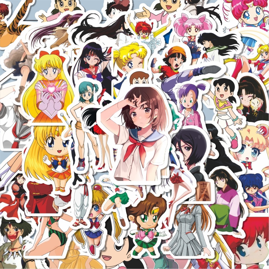 

100PCS Lucu Stiker Anime Random Stiker Aesthetic Stiker Anti Air Stikers Berperekat Waterproof sticker decal buat Motor Helm Buku Journal Koper Casing HP Laptop Botol Minum Hadiah anak