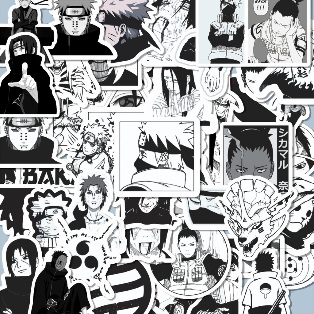 

100PCS Lucu Stiker Anime Naruto Black & White Stiker Aesthetic Stiker Anti Air Stikers Berperekat Waterproof sticker decal buat Motor Helm Buku Journal Koper Casing HP Laptop Botol Minum Hadiah anak