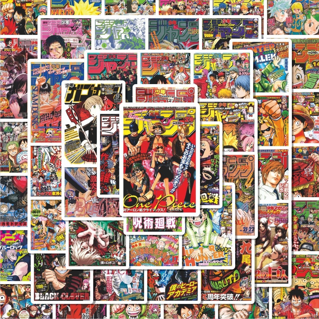 

100PCS Lucu Stiker Shonen Manga Versi 1Stiker Aesthetic Stiker Anti Air Stikers Berperekat Waterproof sticker decal buat Motor Helm Buku Journal Koper Casing HP Laptop Botol Minum Hadiah anak
