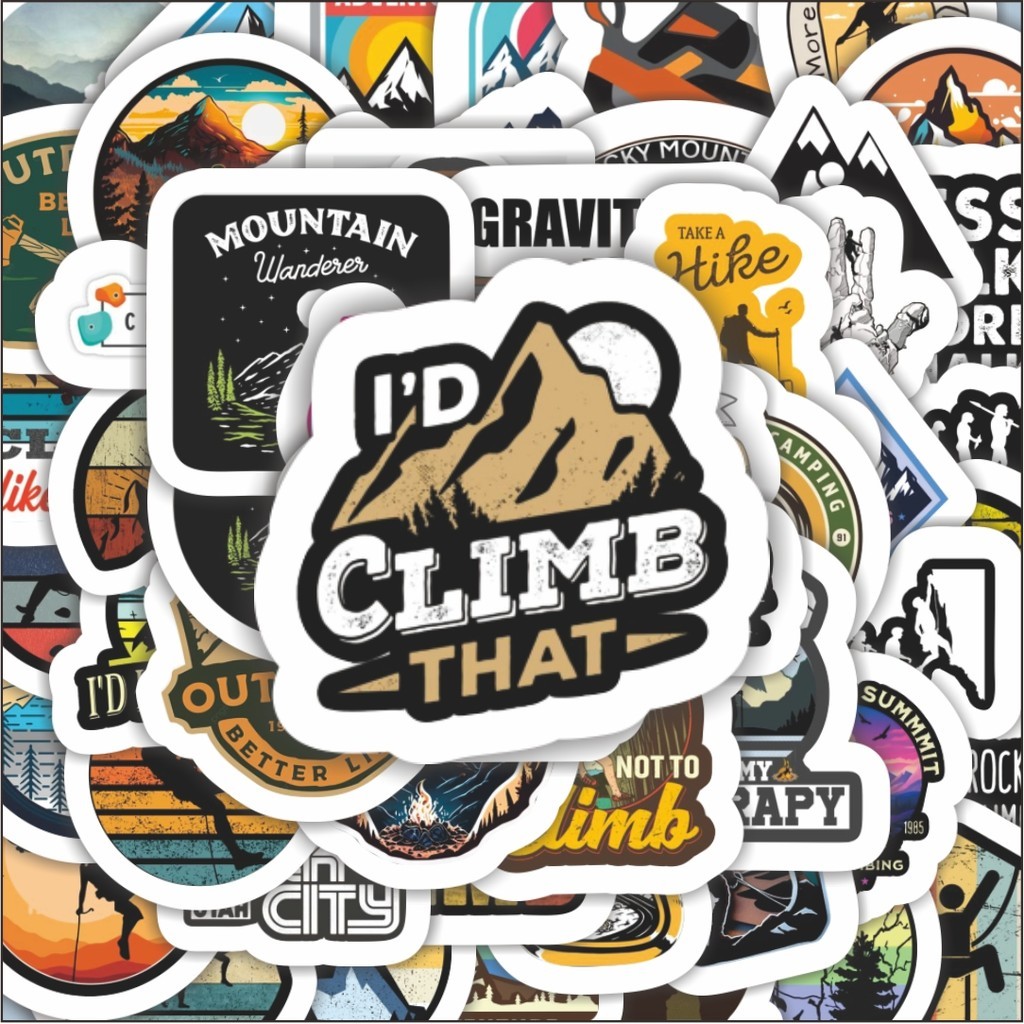 

100PCS Lucu Stiker Outdoor Logo Adventure Stiker Aesthetic Stiker Anti Air Stikers Berperekat Waterproof sticker decal buat Motor Helm Buku Journal Koper Casing HP Laptop Botol Minum Hadiah anak