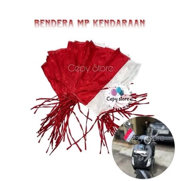 20 PCS Bendera Merah Putih Kendaraan / Bendera Sepeda Motor MP