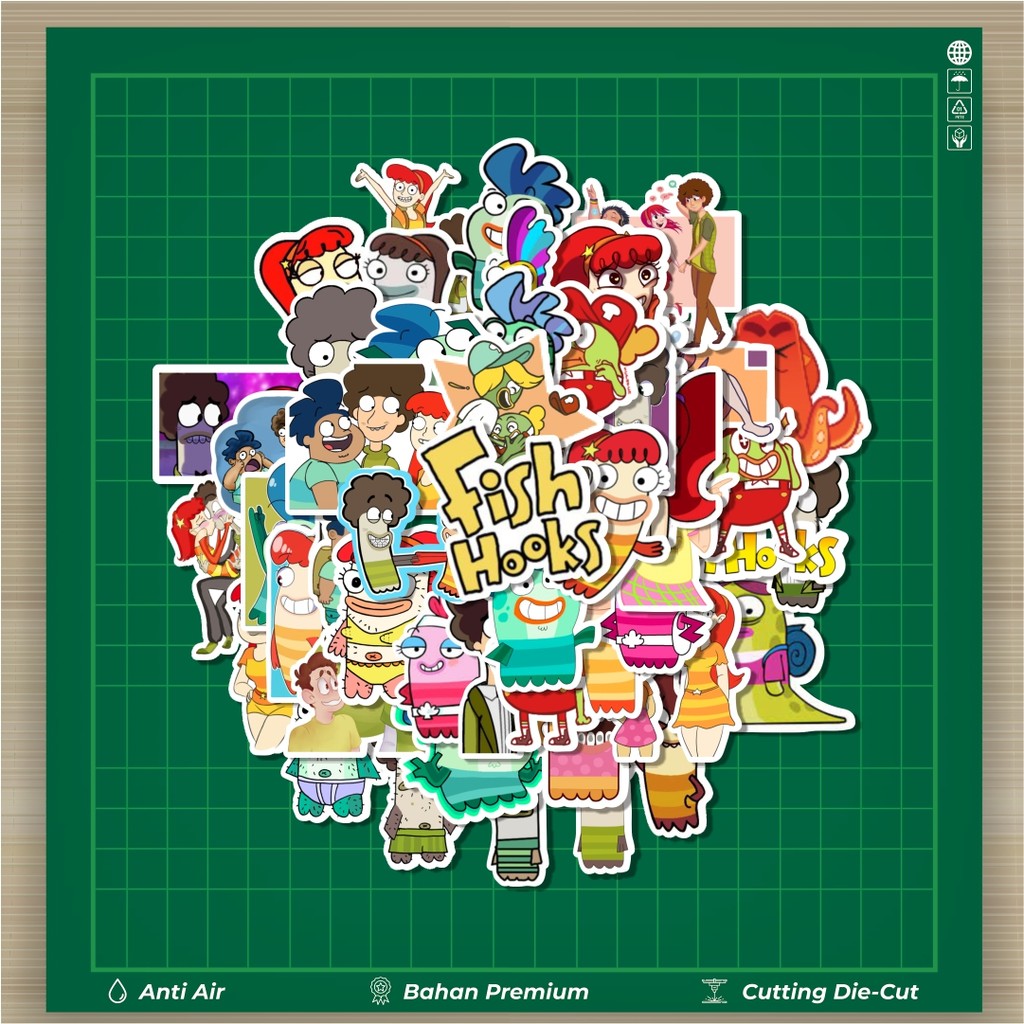 

HOT 50 PCS STIKER Sticker Kartun Fish Hooks Stiker Fashion Cars Decal Dingin Kartu Album Custom Vinyl Anti Air- Sticker Aesthetic Buku Journal Koper Casing HP Tablet Laptop Helm Motor Botol Minum