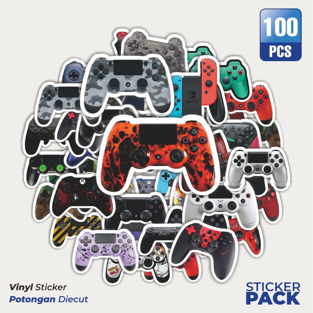 

MURAH 100 PCS Stiker Gamepad Waterproof Aesthetic- Untuk Laptop, Motor, dan Helm - Paper Stationery Pack