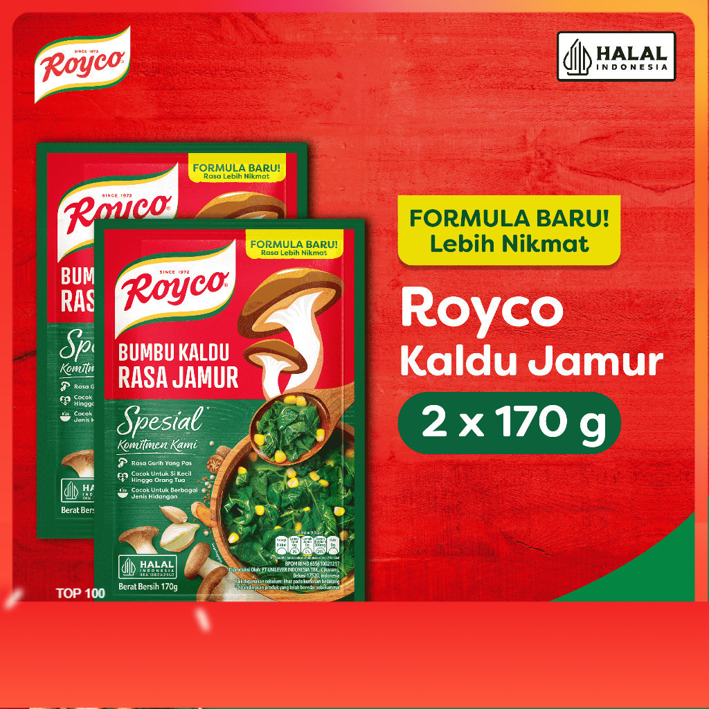 

Royco Bumbu Masak Kaldu Jamur 170g Twinpack