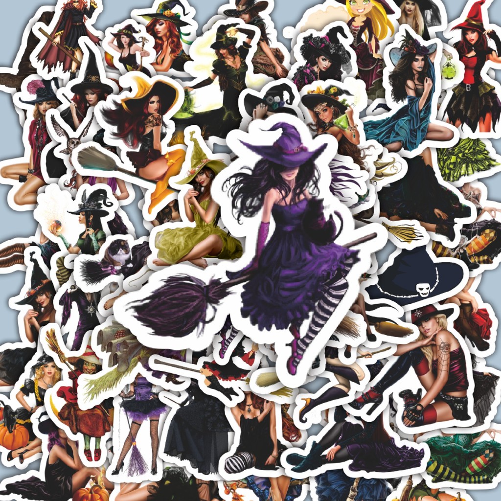 

100PCS Lucu Stiker Gothic Art Witch Stiker Aesthetic Stiker Anti Air Stikers Berperekat Waterproof sticker decal buat Motor Helm Buku Journal Koper Casing HP Laptop Botol Minum Hadiah anak