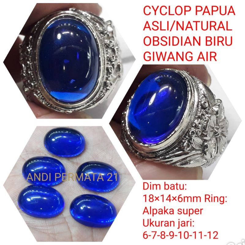 CINCIN BATU CYCLOP PAPUA ASLI/NATURAL OBSIDIAN GIWANG AIR
