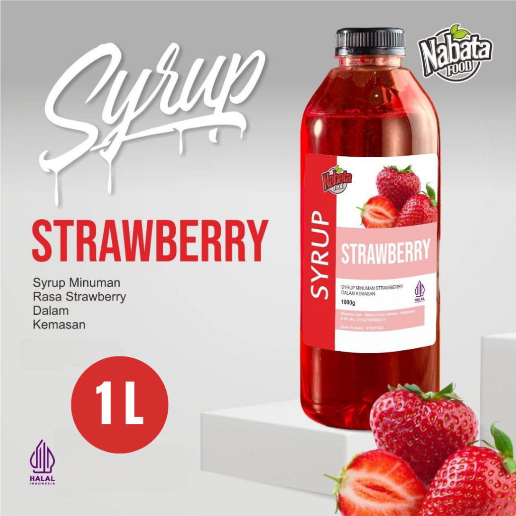 

Sirup Strawberry 1 liter Nabata Food | Strawberry Syrup1000ml Nabata Food
