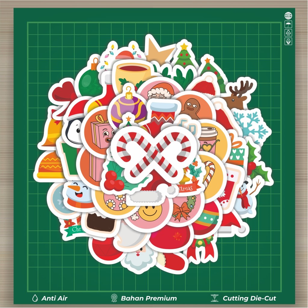 

HOT 50 PCS STIKER Sticker Natal Stiker Fashion Cars Decal Dingin Kartu Album Custom Vinyl Anti Air- Sticker Aesthetic Buku Journal Koper Casing HP Tablet Laptop Helm Motor Botol Minum