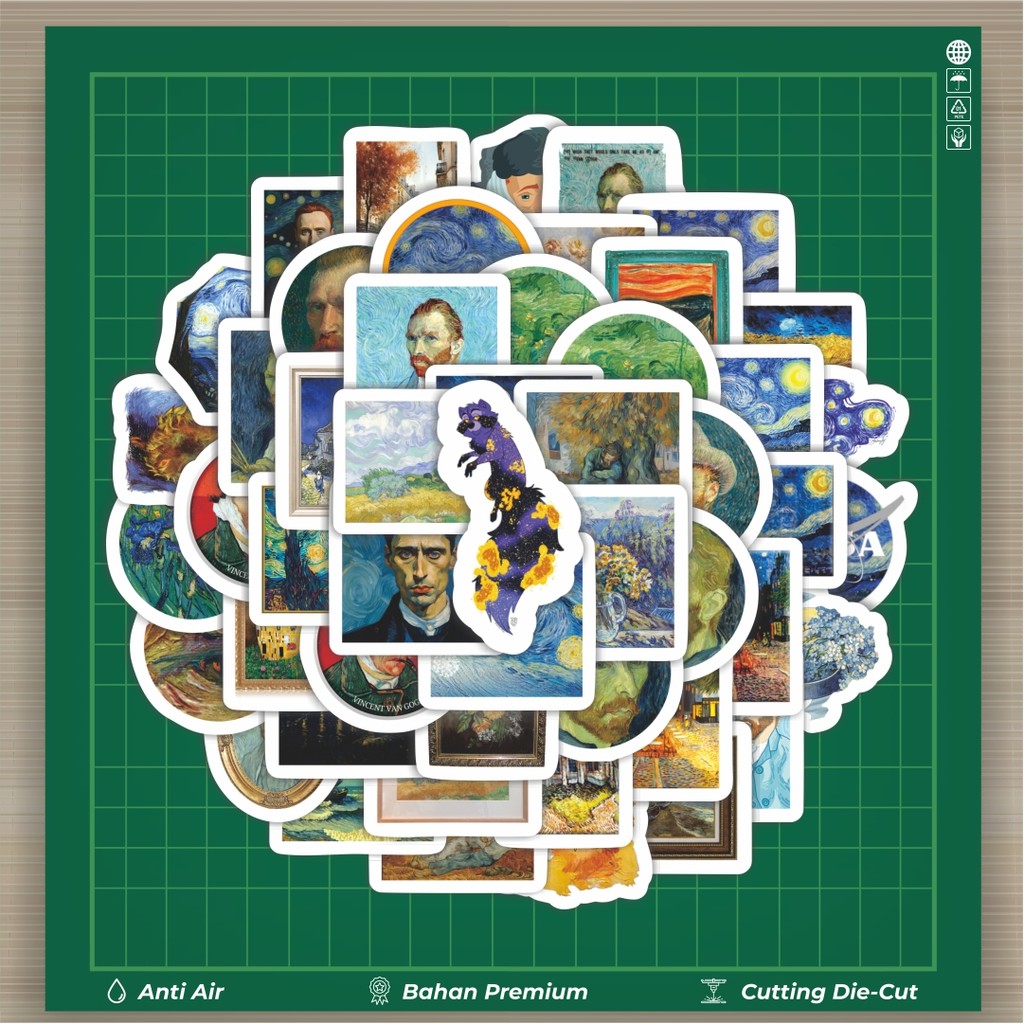 

HOT 50 PCS STIKER Sticker Lukisan Van Gogh Sticker Stiker Fashion Cars Decal Dingin Kartu Album Custom Vinyl Anti Air- Sticker Aesthetic Buku Journal Koper Casing HP Tablet Laptop Helm Motor Botol Minum
