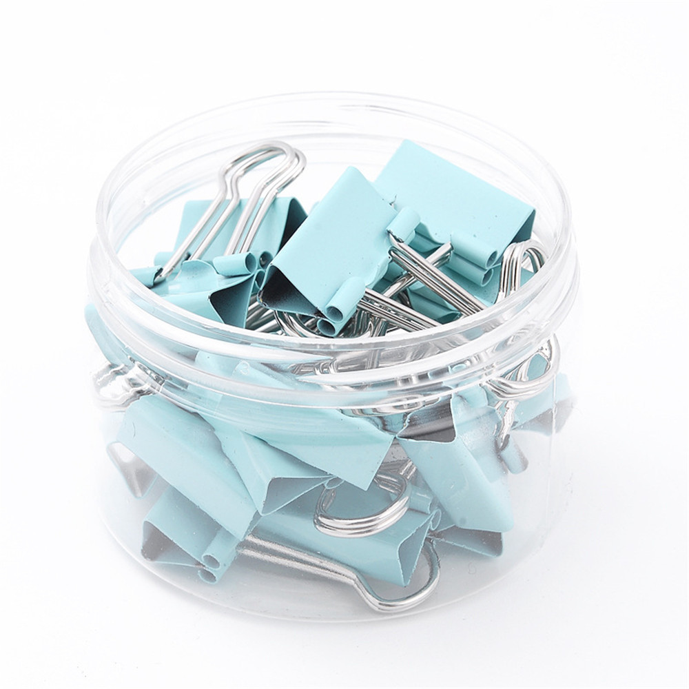 

20Pcs/set green Metal Binder Clips 19mm Notes Letter Paper Clip Office Stationery Binding clips