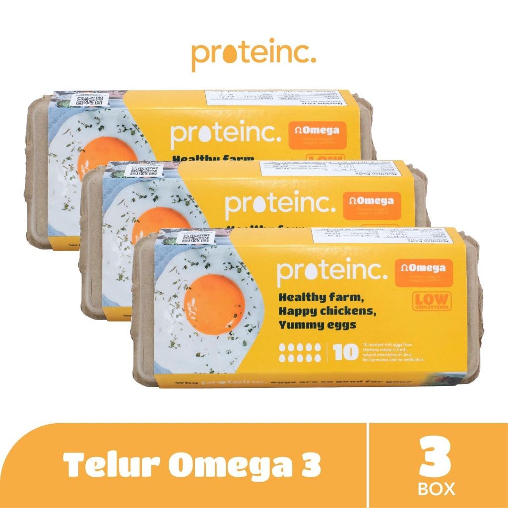 

New roteinc. Fresh Egg Telur Ayam Negeri Omega 3 (3 Box )Premium