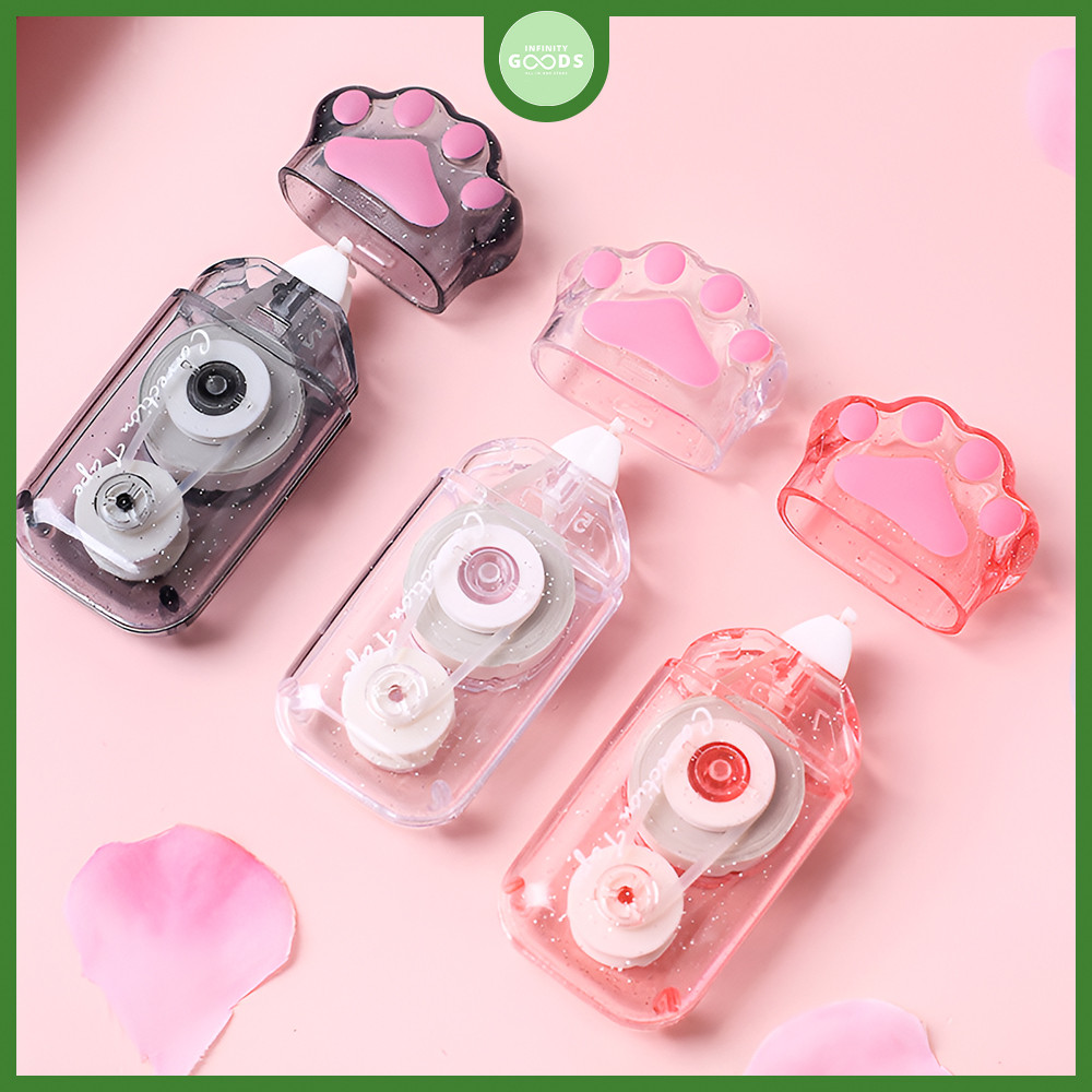 

KAN Tip Ex Pita Koreksi Bentuk Telapak Kaki Kucing Transparan Correction Tape