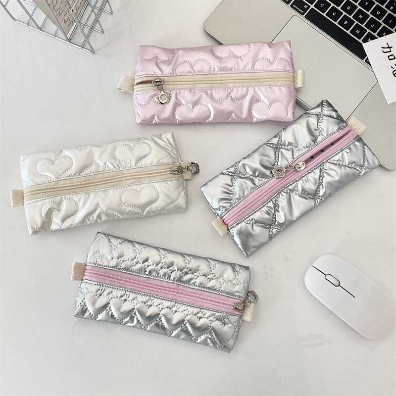 

Ins Style Bowknot Pencil Case Multi Functional Makeup Bag Stationery Organizer Storage Bag Student Pen Bag