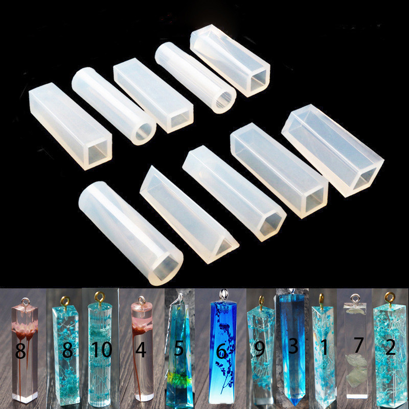 

1pcs necklace pendant Silicone Mold for jewelry Resin square cylinder jewelry making tool UV epoxy resin molds