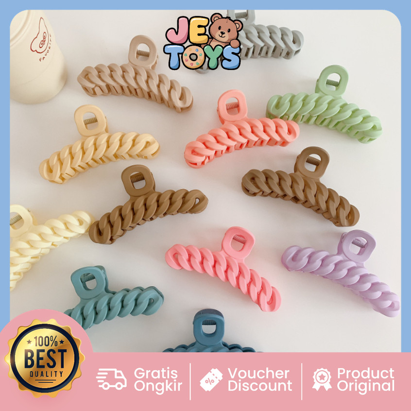 Je Toys F5996 Jedai Wanita Warna Doff Jepit Rambut Korea  Dewasa Jedai Model Kepang Jepit Motif Rant