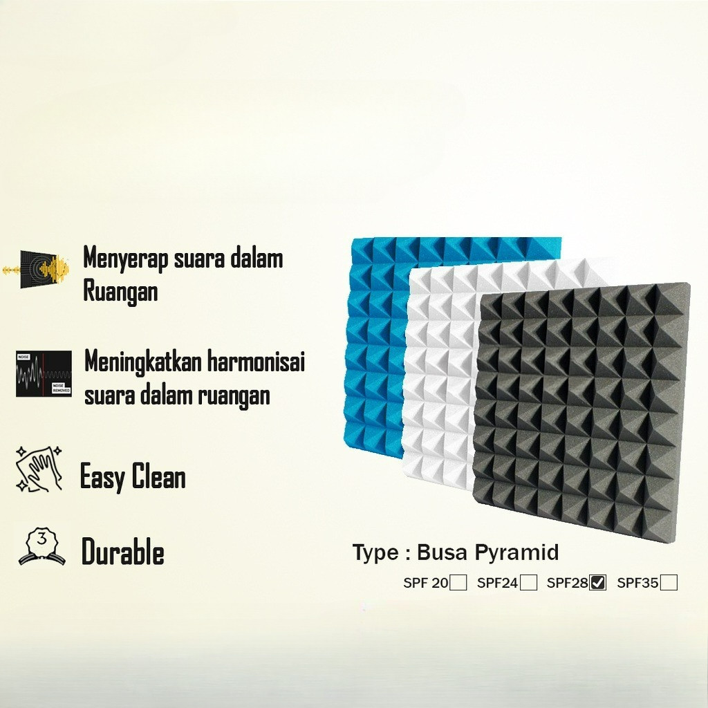 Busa Peredam Suara Ruangan Pyramid - Peredam Suara Ruangan Musik Studio