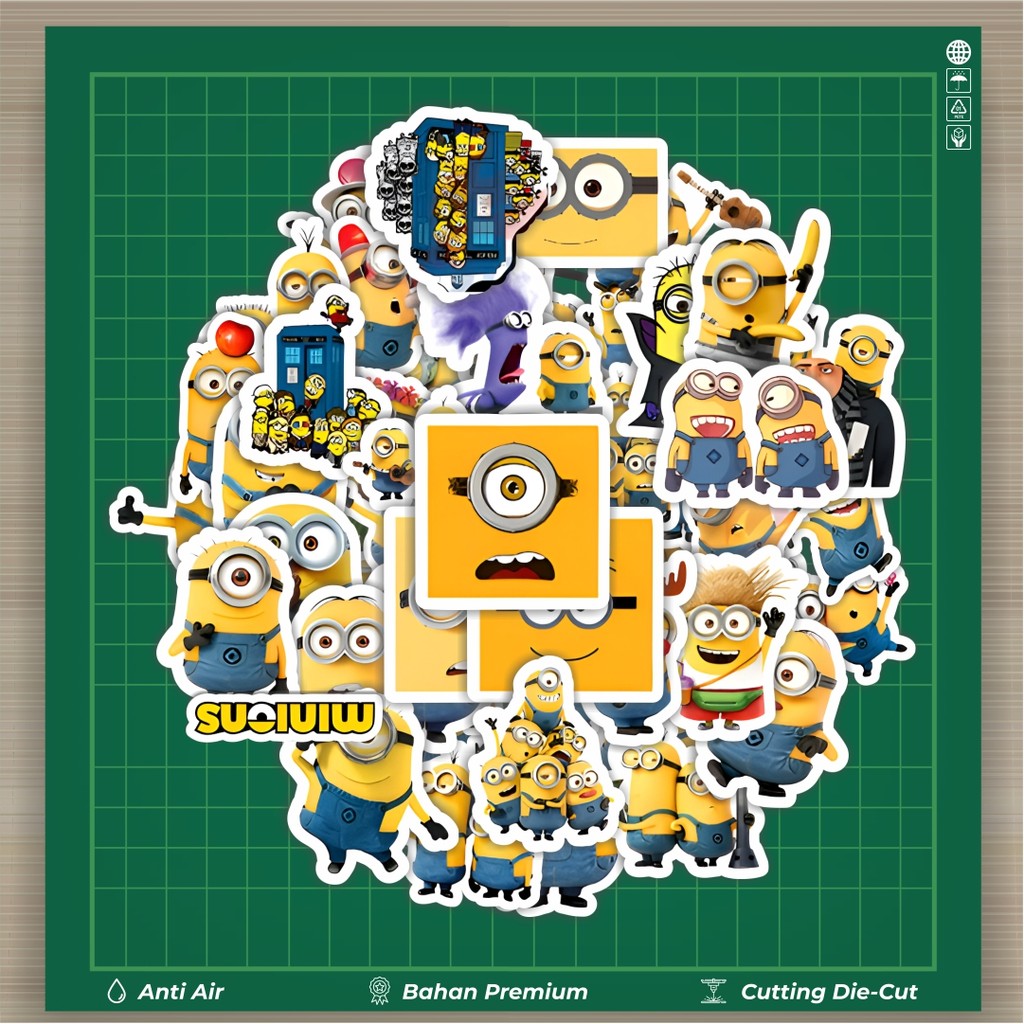 

HOT 50 PCS STIKER Stiker Kartun The Minion Stiker Fashion Cars Decal Dingin Kartu Album Custom Vinyl Anti Air- Sticker Aesthetic Buku Journal Koper Casing HP Tablet Laptop Helm Motor Botol Minum