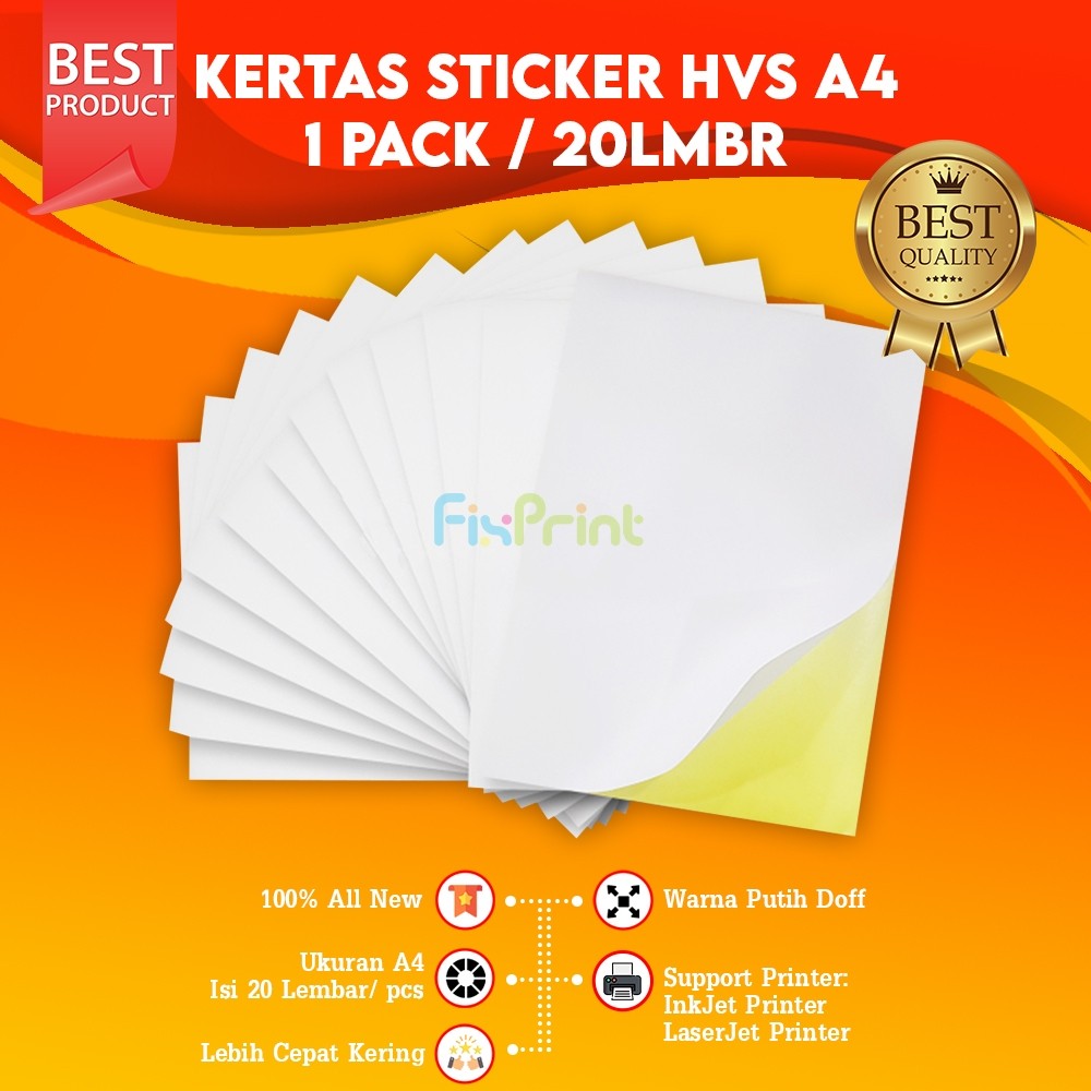 

Kertas Stiker A4 HVS Matte Folio Doff Stciker Label Printable Sticker Premium Lembaran