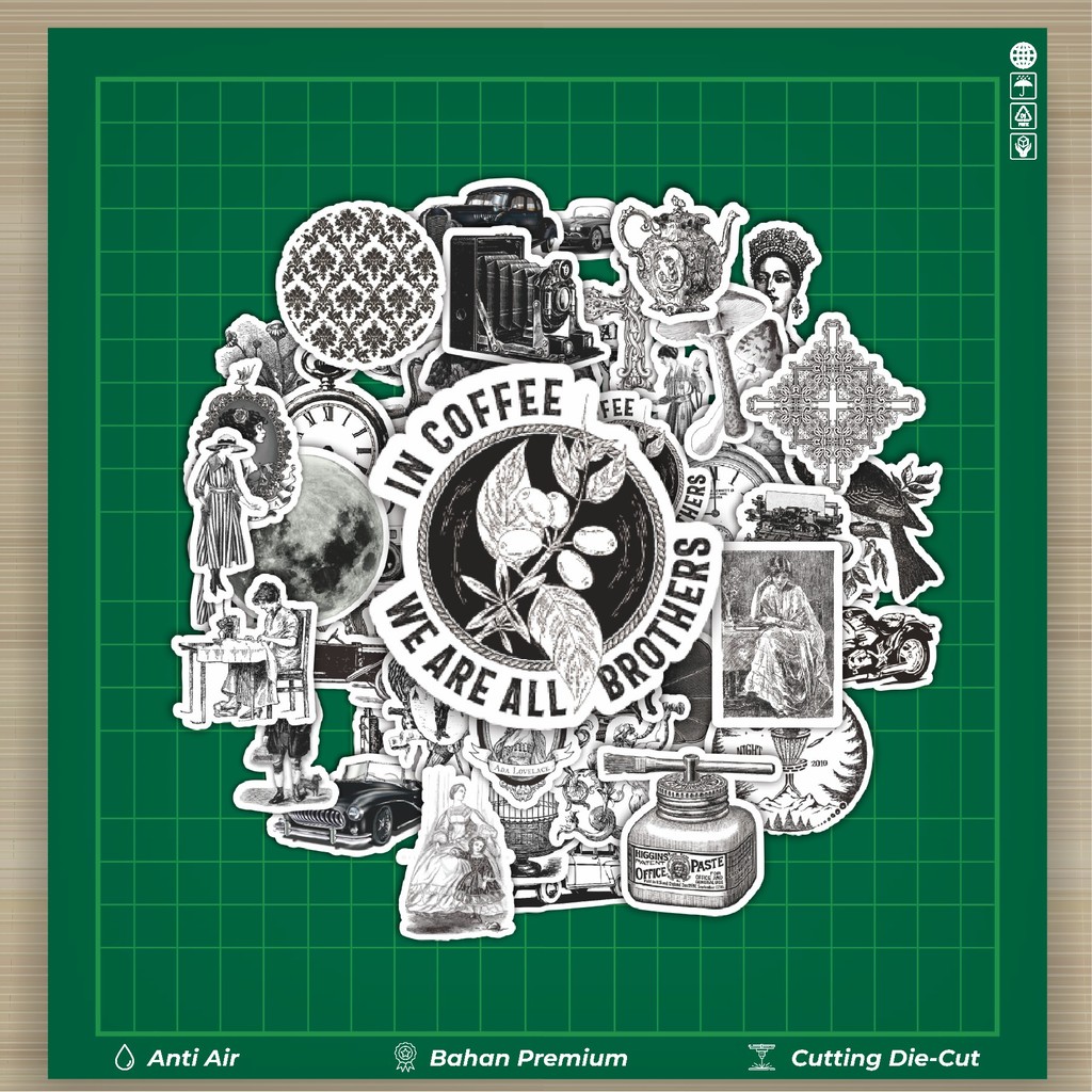

HOT 50 PCS STIKER Stiker Retro Classical Bnw Stiker Fashion Cars Decal Dingin Kartu Album Custom Vinyl Anti Air- Sticker Aesthetic Buku Journal Koper Casing HP Tablet Laptop Helm Motor Botol Minum