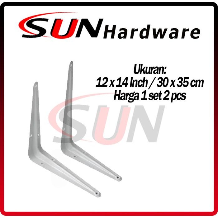 [BERGARANSI] Harga Promo Besi Siku Rak Dinding 30 x 35 Cm Penyangga Hambalan Putih Shelf Braket Berk