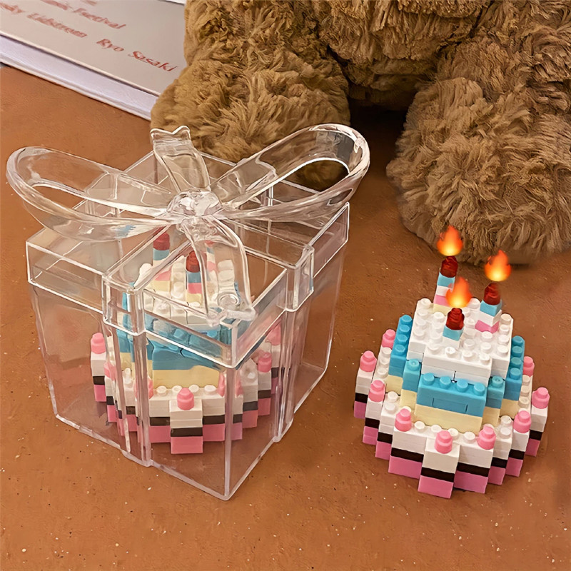 Mainan Blok Balok Susun Mini Cake Nano Block Cake Gift Box Kue Ulang Tahun Building Bricks Hadiah Ul