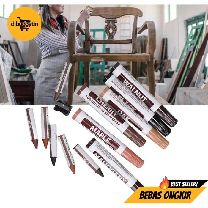 

Set Spidol Pewarna Kayu Wood Repair Sticks Marker 12 PCS - Yongli YL228