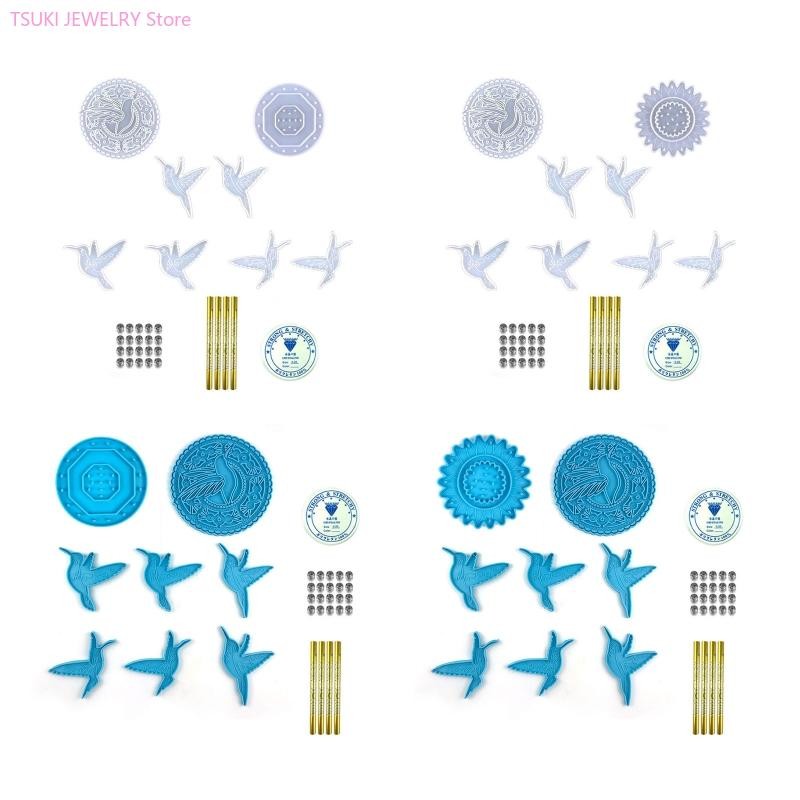 

62KE Silicone Resin Mold DIY Set for Wind Chime Resin Casting Silicone Resin Wind Chimes Mold Home Décor Resin Craft Supplies