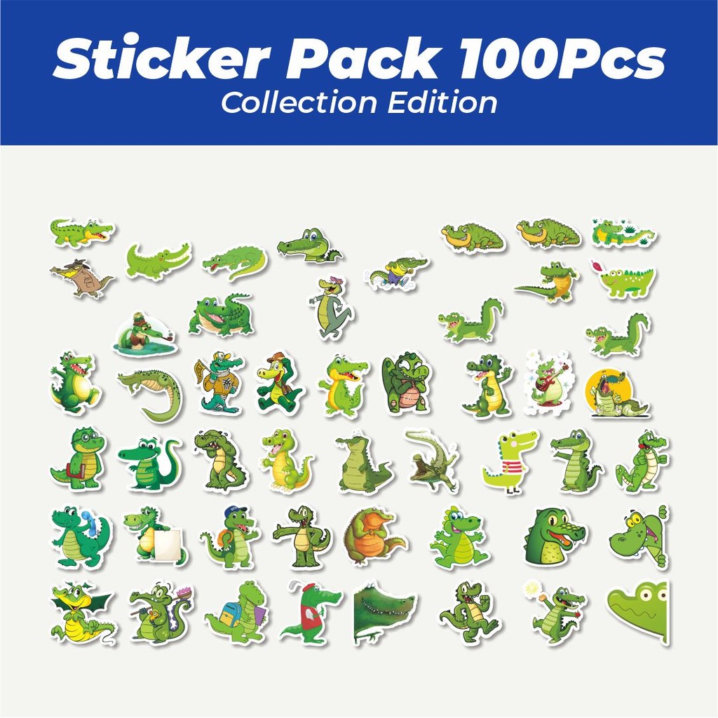 

Hot Stiker Cute Crocodile Kawaii Alligator Series 1 [Seri Buaya] Lucu Anti Air Stikers Berperekat Waterproof Sticker Decal Buat Motor Helm Buku Journal Koper Casing HP Laptop Botol Minum