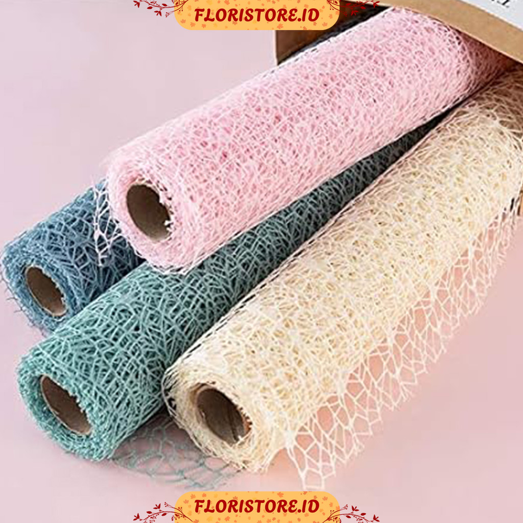 

KOREAN JACQUARD NET/ COTTON ROLL / KERTAS BUKET BUNGA / KAIN BUKET / CELLOPHANE