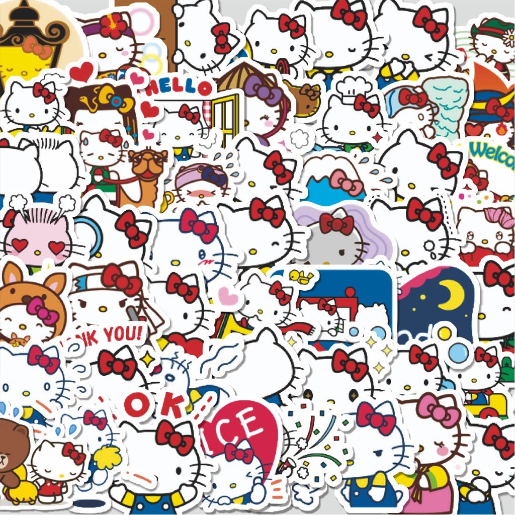 

Stiker Cutting Pack Stiker Kartun Hello Kitty V8 Isi 100Pcs Series Aesthetic Lucu Keren Untuk Koper Bahan Vynil
