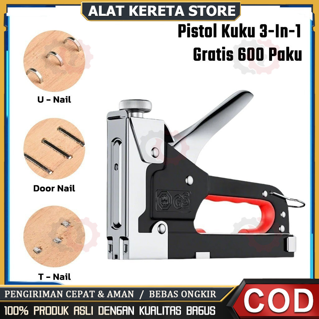 

Gratis 600 paku 3 In 1 Pistol Kuku Pistol Stapler Konstruksi Konstruksi Furnitur DIY Pelapis Pelapis Pistol Stapler Multifungsi Pistol Stapler Dekorasi Rumah Alat Pertukangan