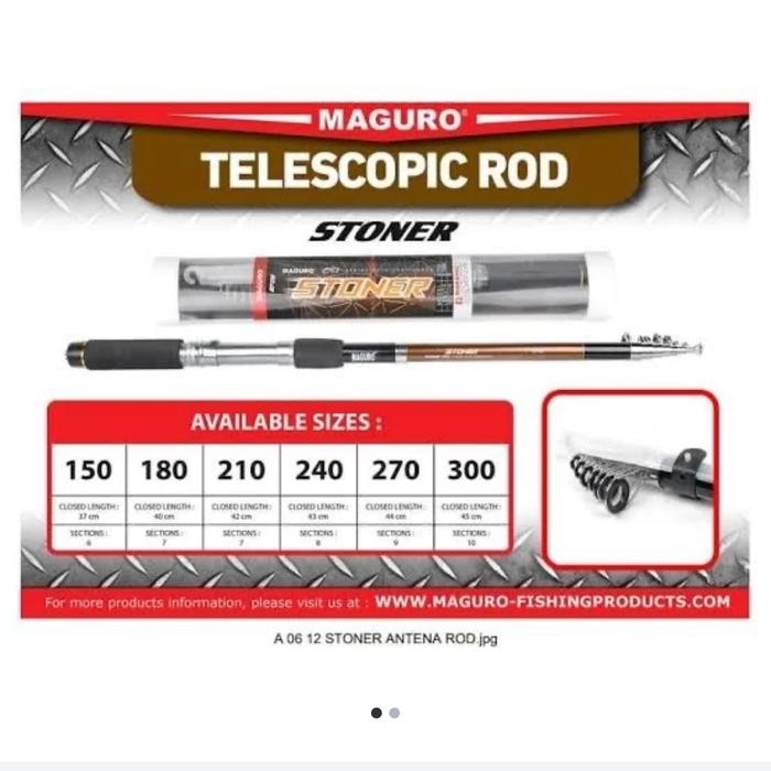 Joran Antena Maguro Stoner 150, 180, 210, 240, 270, 300 Baitcasting - 150cm