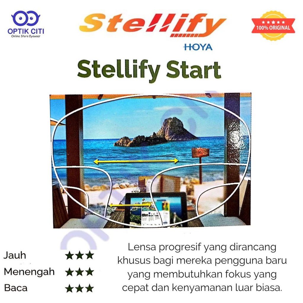 Lensa Kacamata Progresif Hoya Stellify Start Progressive Original