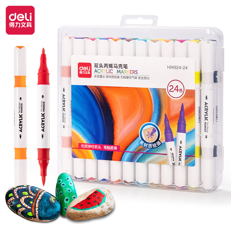 

Deli | Arcrylic Marker (Spidol Arkrilik) | 24 36 48 Warna | HM924