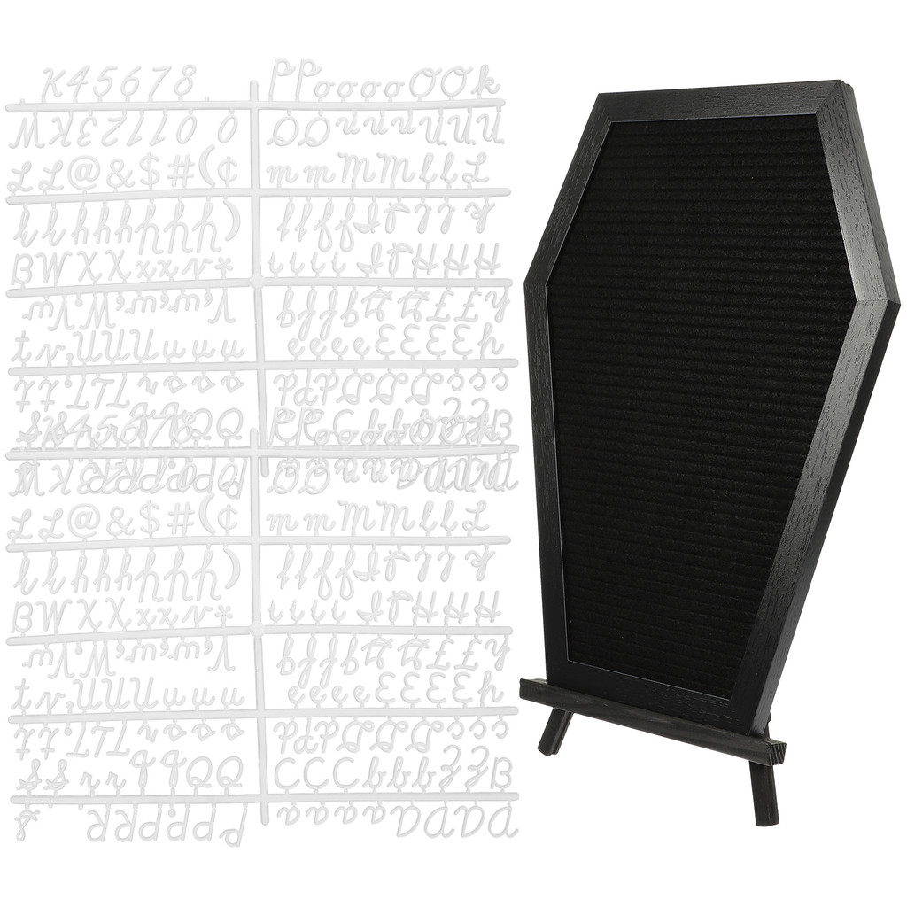 

Coffin Shape Message Board 1 Pc 2 Sets Letters Black Wood Decor Teaching Supplies Halloween Letter Board